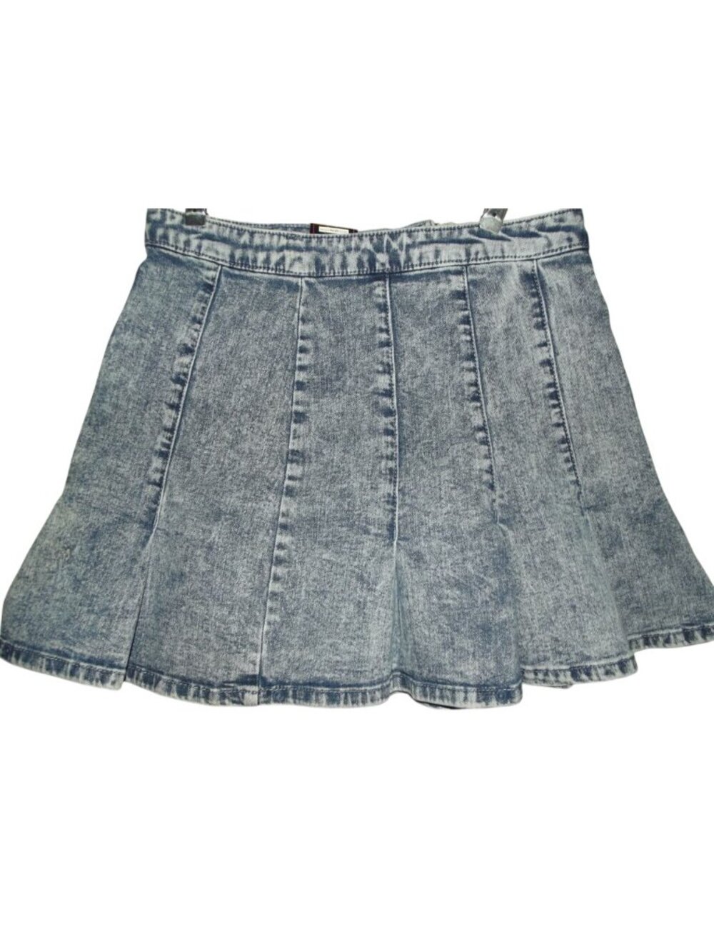 NOBO Pleated Skirt Womens Junior Size 13 blue acid wash jean denim - Picture 3 of 12